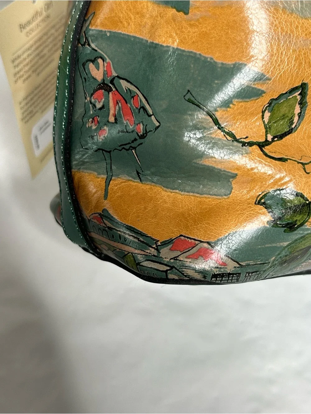 Patricia Nash Irving Beautiful Girl Convertible Leather Crossbody Bag Teal Green